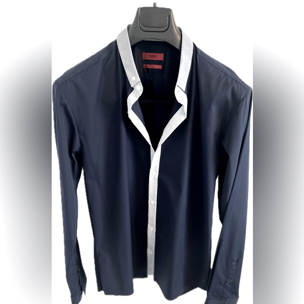 Hugo Men's Navy Blue Shirt